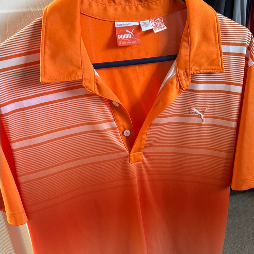 Puma Men's Orange Golf Polo Shirt